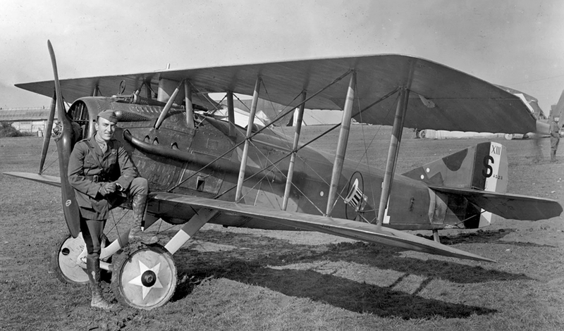 American ace Eddie Rickenbacker with his SPAD X.III